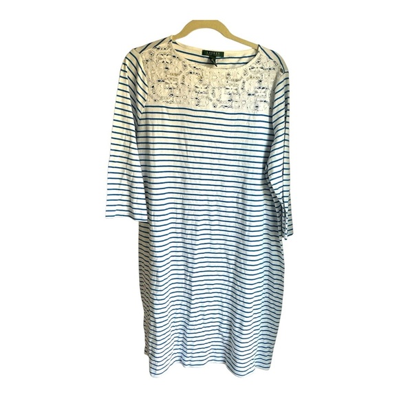 Lauren Ralph Lauren Dresses & Skirts - Lauren Ralph Lauren LRL Womens Plus Size 2X Blue White Striped Dress